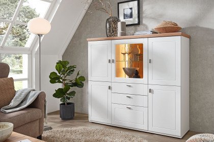 Idamo von vito - Highboard B15073 tonweiß/ Alteiche