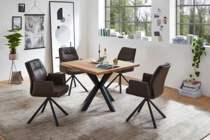 Micky-dining aus der Kollektion Letz - Esstisch mit Tischplatte in Eiche massiv