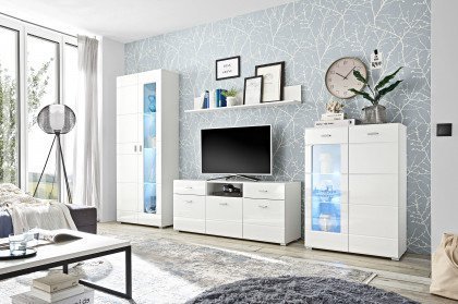 Enrique aus der Kollektion Letz - Wohnwand weiß Hochglanz