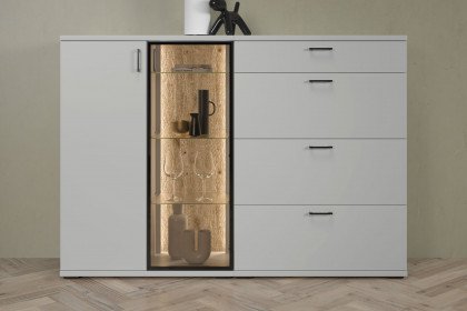 Yannik von Gallery M - Sideboard in Grey-White mit sandgestrahlter Eiche