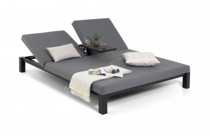 Eva aus der Kollektion Letz - Gartendoppelliege in Sunbrella® Grau