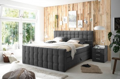 Mendoza von ED-Lifestyle - Boxspringbett 180 dark grey