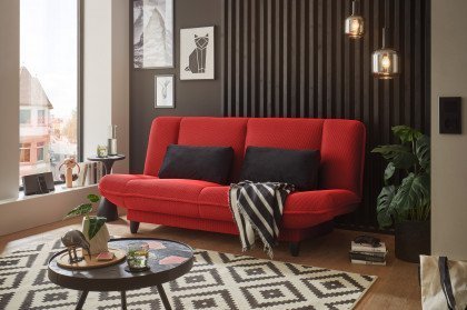 Amalia-Sleep von ED-Lifestyle - Schlafsofa rot-schwarz