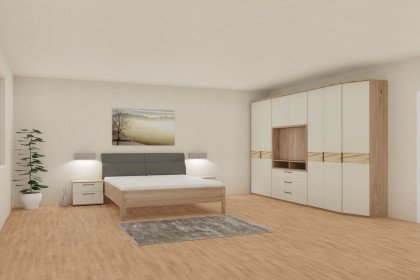 Amado von MONDO - Schlafzimmer Balkeneiche - Lack sand