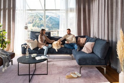 Draba von ADA Mindful Living - Ecksofa rechts steel-blue