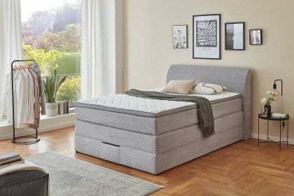 Kurt-BX2380 von Sun Garden - Boxspringbett 140 in Silber