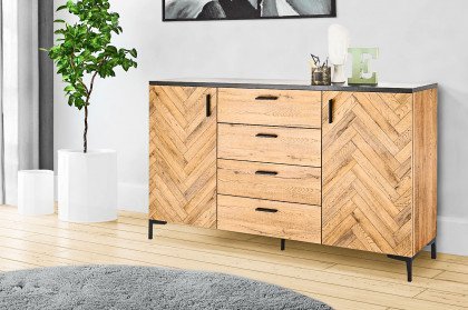 Carissio von vito - Sideboard in Bartex Eiche mit schwarz