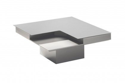 Giro-Living von Bacher - Couchtisch chromfarbig mit Glasplatte