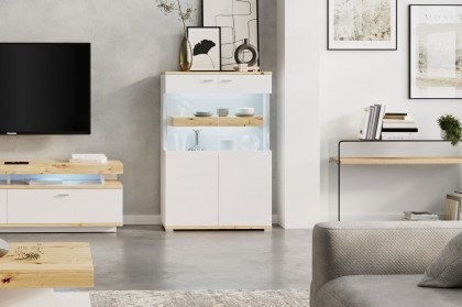 Corso-living von COTTA - Highboard Artisan Eiche/ weiß