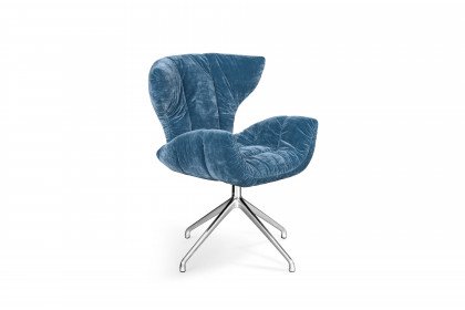 Cassia von Bretz - Stuhlsessel azure-blau/ silber