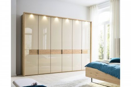 San Francisco von Musterring - Schrank Bianco-Eiche - Glas champagner - Riffholz