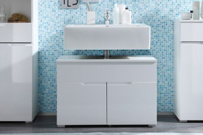 Spice aus der Kollektion Letz - Waschbeckenunterschrank in Weiß Hochglanz