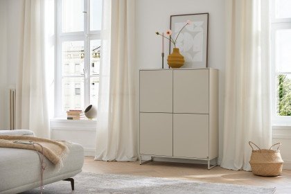 Kara-Frame-S von Musterring - Highboard seidengrau mit Kufen