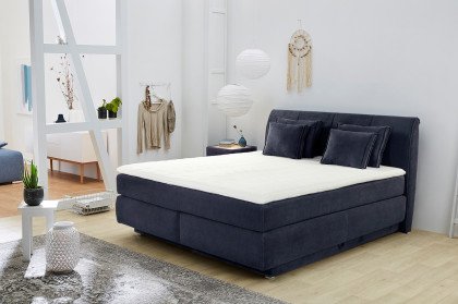 Carla von Jockenhöfer - Boxspringbett 180 dunkelblau mit Bettkasten