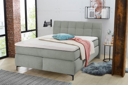 Gitta von Jockenhöfer - Boxspringbett 140 in Mittelgrau