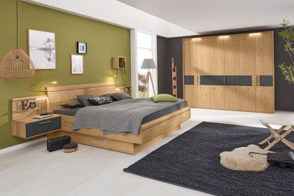 Montreal von Musterring - Schlafzimmer Balkeneiche - Hirnholz - Lack basalt