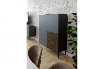 Ducale von MADíA CRAFT - Highboard anthracite/ Glas peltro