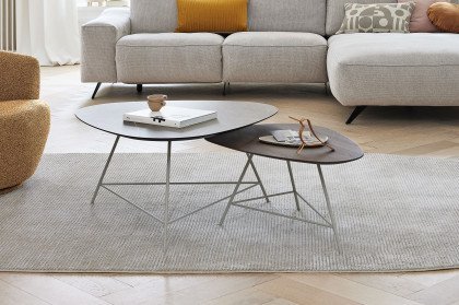 Nara von Musterring - Couchtisch Eiche/ Metall grau