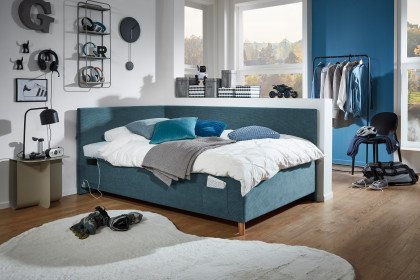 Cool von Meise Möbel - Polsterbett 120 mit Rückwand in Ocean