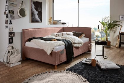 Fun von Meise Möbel - Polsterbett 120 mit Rückwand in Rose