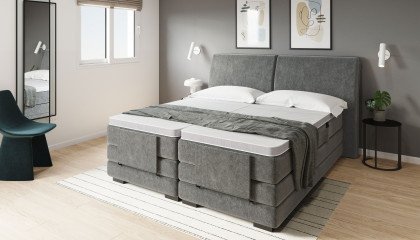 Systembett von Abrilux - Boxspringbett Enzo dunkelgrau mit Motor