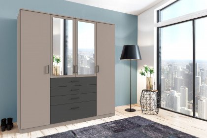 Cottbus von Wimex - Kleiderschrank 4-türig mit Schubkästen & Spiegeln