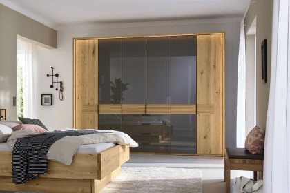 San Francisco von Musterring - Schrank mit Beleuchtung Eiche - Glas havanna