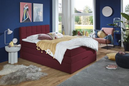 Luca von Sofa-Team - Boxspringbett bordeaux