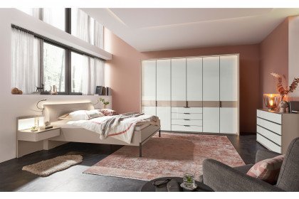 San Diego von Musterring - Schlafzimmer Glas weiß - kieselgrau