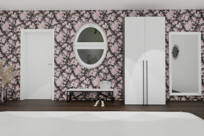 Longline von JUTZLER - Kleiderschrank ca. 100 cm breit schwarz - Glas weiß