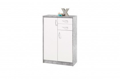 Optimus aus der Kollektion Letz - Kommode 38-004-D5 in Beton/ weiß