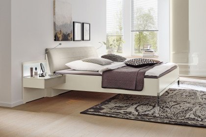 San-Diego-sleeping von Musterring - Ehebett weiß mit Polsterkopfteil grau