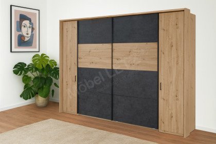 Spiez aus der Kollektion Letz - Schrank mit Passepartout & Dämpfung Eiche - schwarz